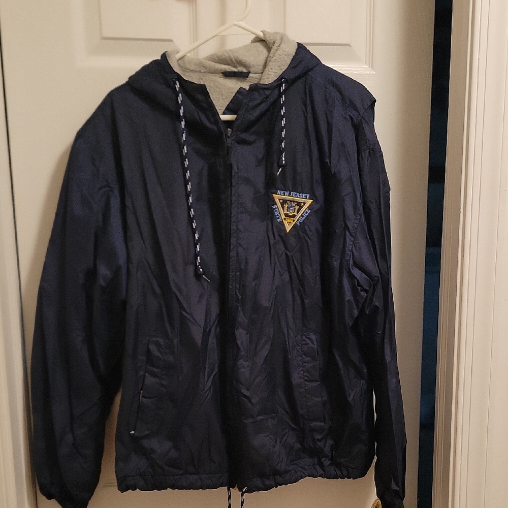 Navy Blue Windbreaker Jacket